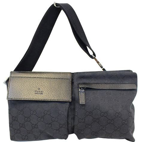 used gucci waist bag black|Gucci black bum bag.